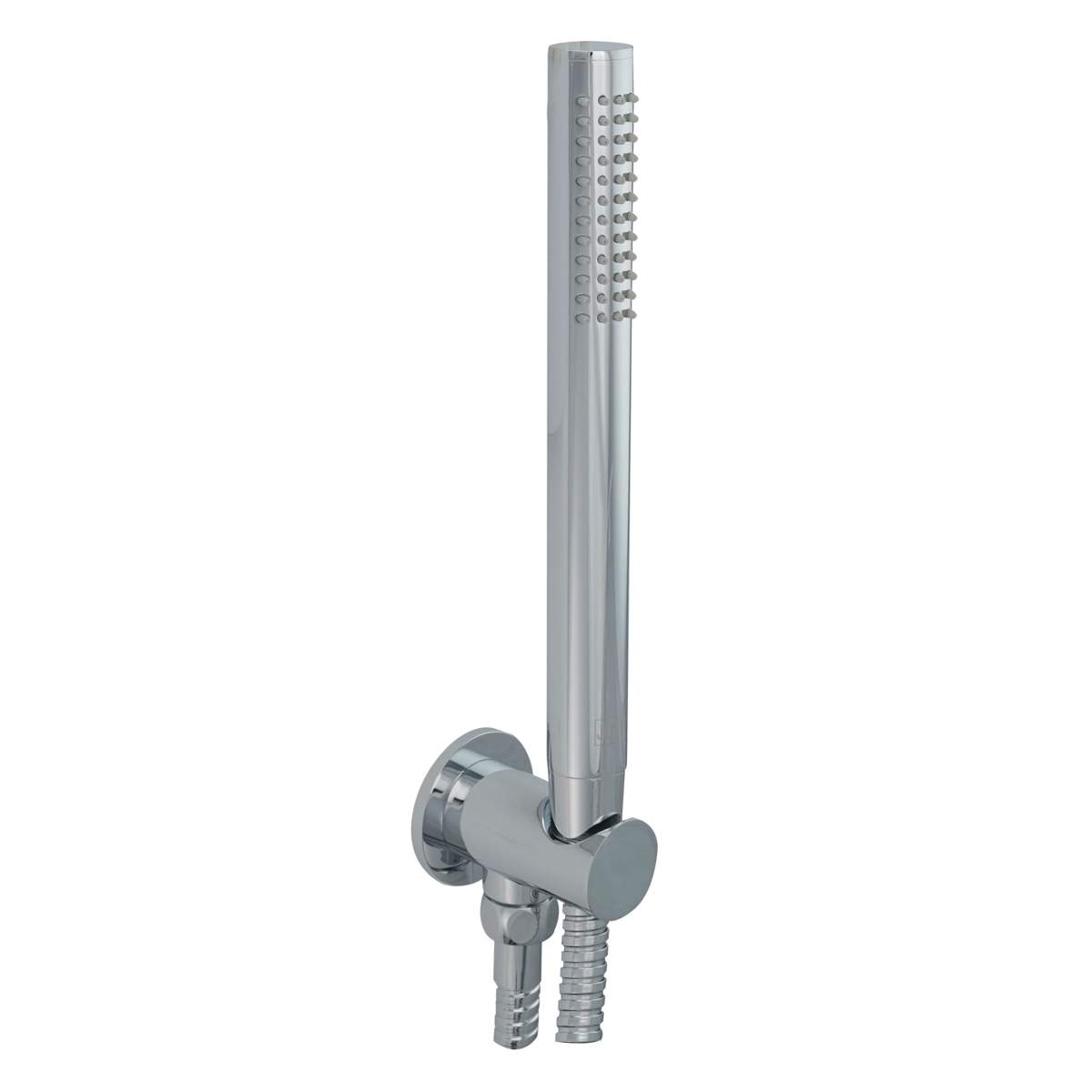 JTP Evo Chrome Round Water Outlet and Holder with Metal Hose and Slim Handshower (Round/WS)