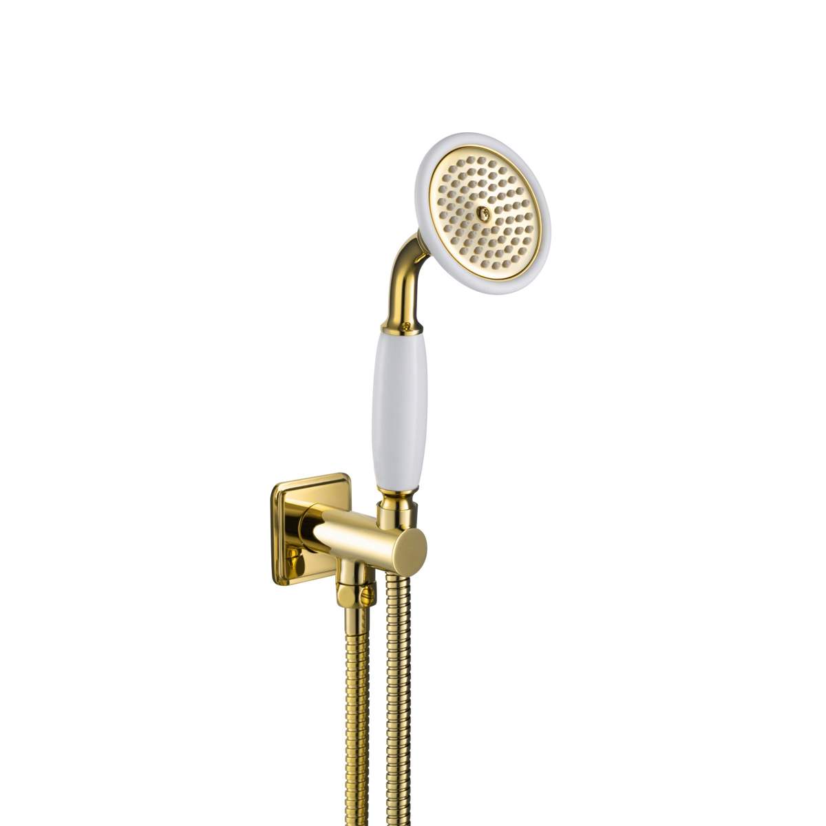JTP Grosvenor Cross Antique Brass Edition Side Fixing Water Outlet and Holder with Hand-Shower (Traditional/WS/G)