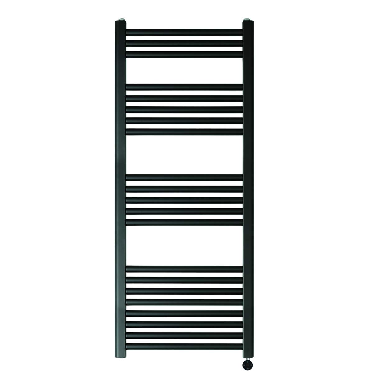 JTP Vos Electric Towel Radiator Matt Black 1200 x 500 (VOSELT12MB)