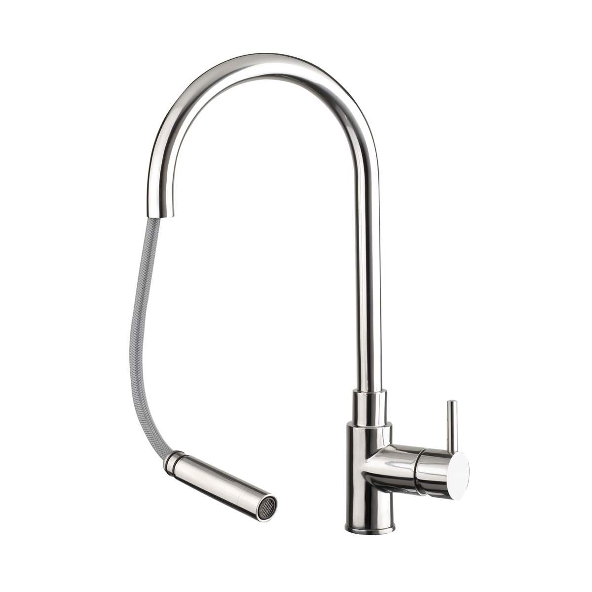 JTP Zecca Stainless Steel Pull Out Sink Mixer