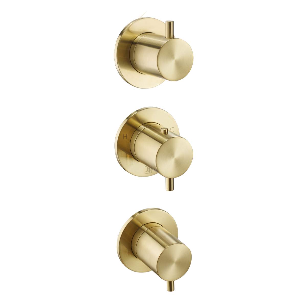 JTP Vos Brushed Brass Modular Thermostatic Concealed 3 Outlet Shower Valve (23791BBR)