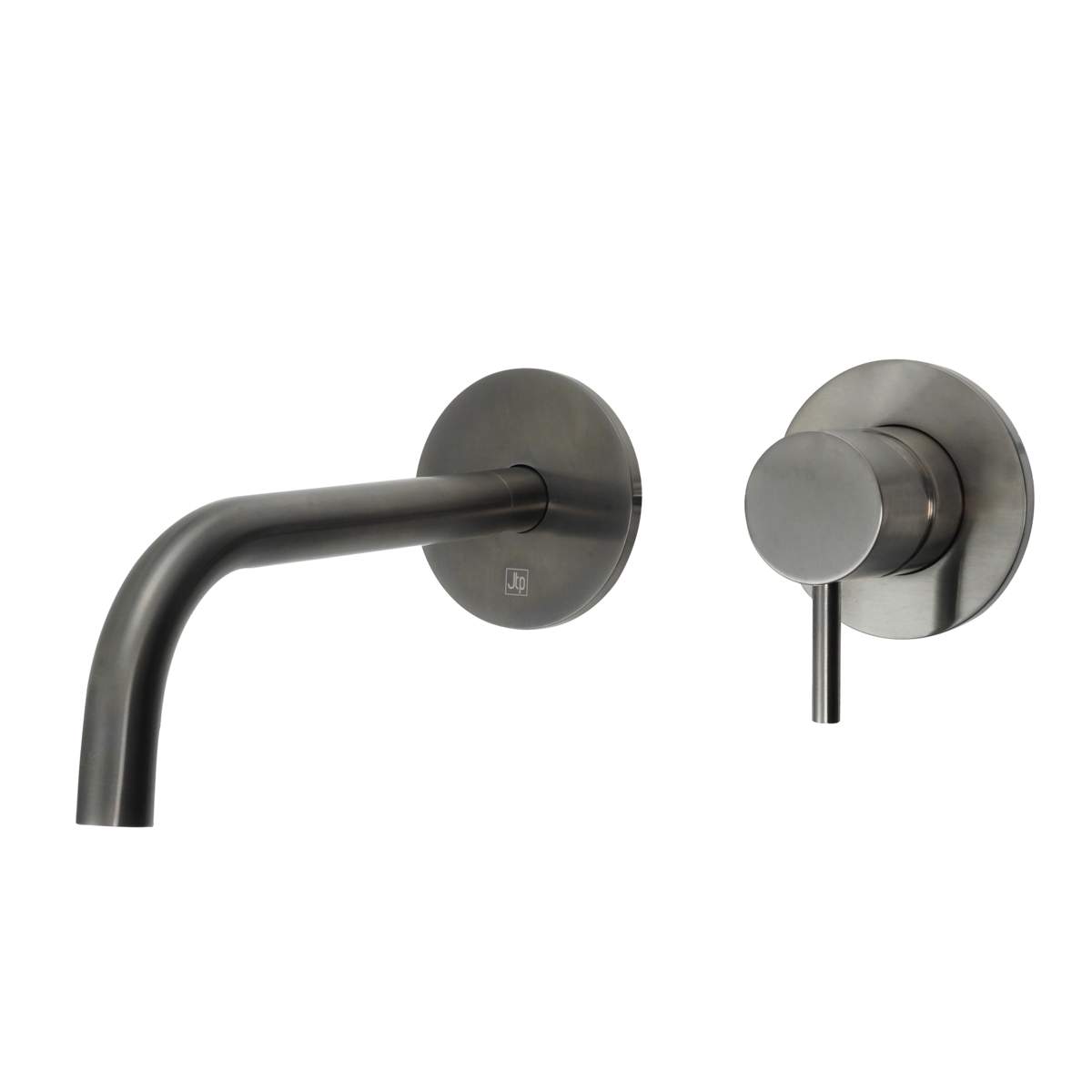 JTP Vos Brushed Black Single Lever Wall Mounted Basin Mixer with Slim Spout (27173BBL)