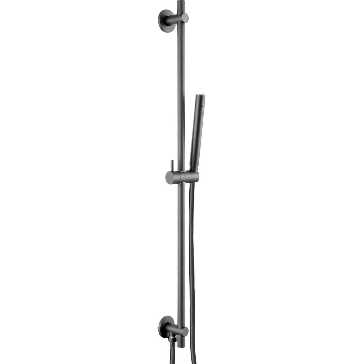 JTP Vos Matt Black Slide Rail with Single Function Hand Shower and Hose with Bottom Outlet (281218MB)