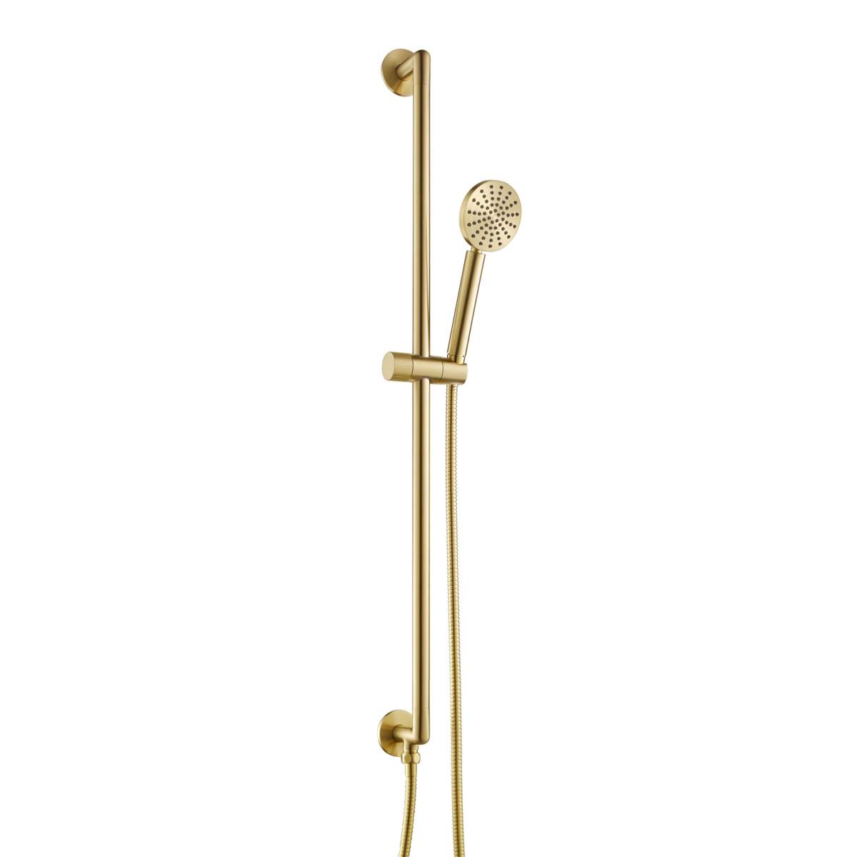 JTP Evo Brushed Brass Slide Rail with Round Shower Handle and Hose with Bottom Outlet (63129510BBR)