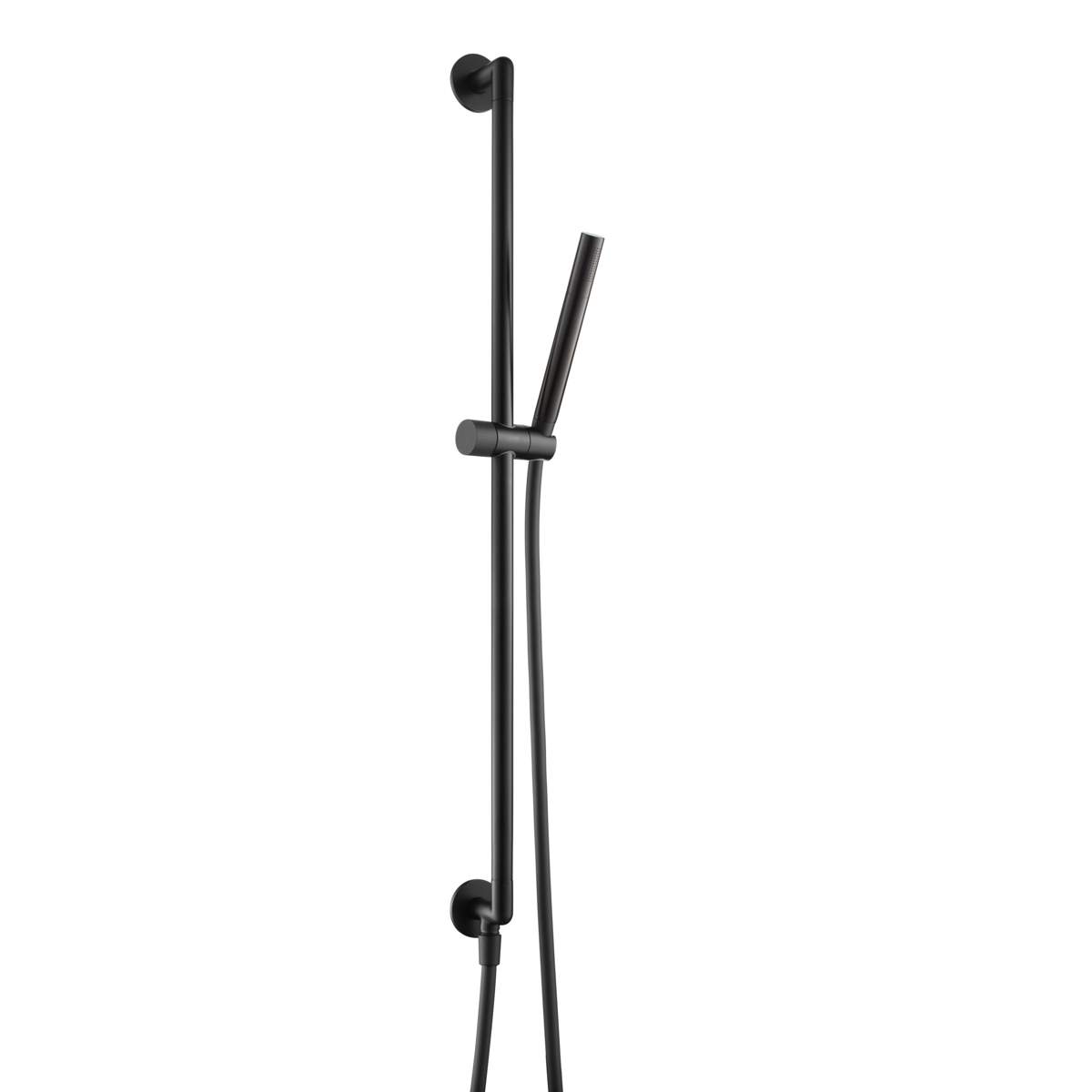JTP Evo Matt Black Slide Rail with Pencil Shower Handle and Hose with Bottom Outlet (681218MB)
