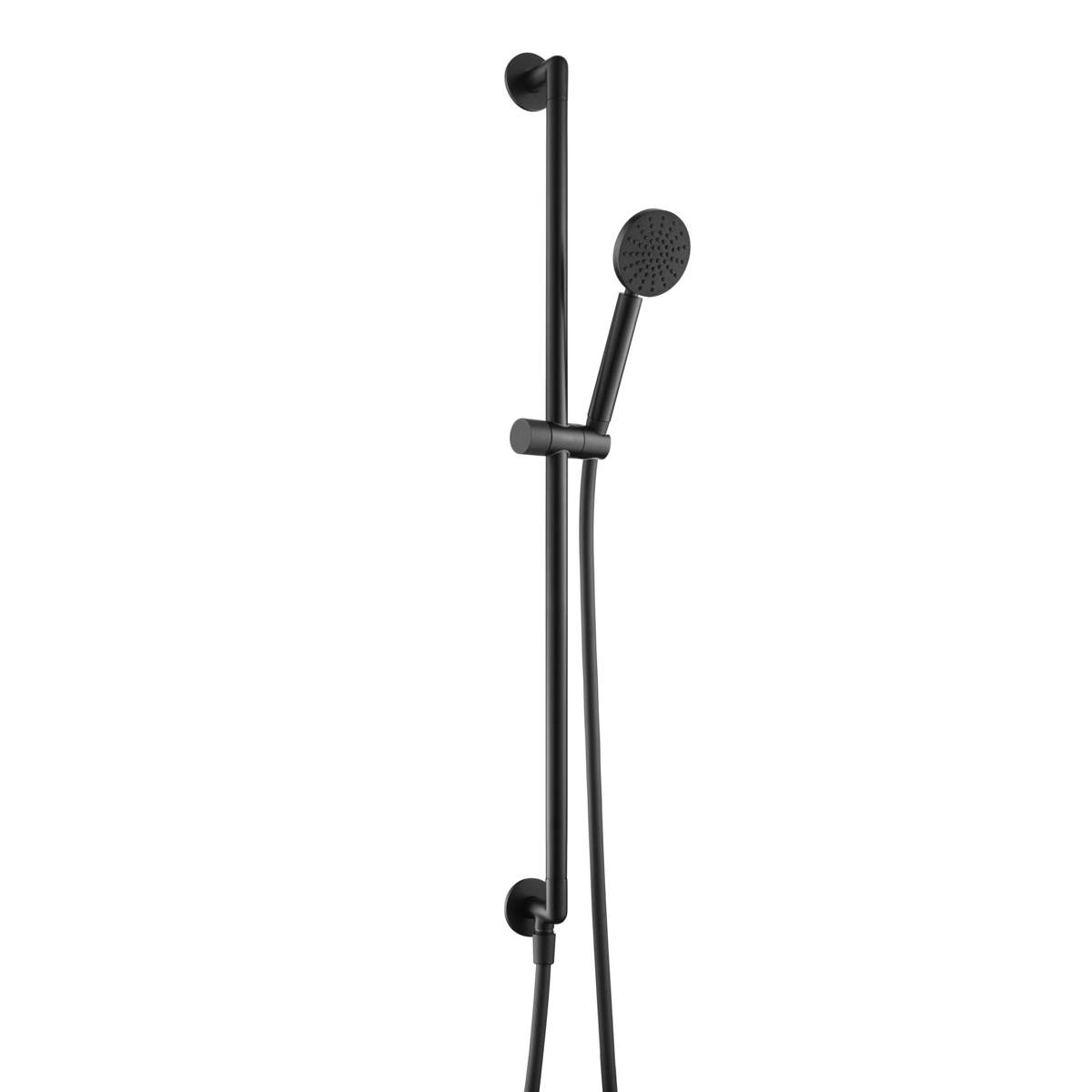 JTP Evo Matt Black Slide Rail with Round Shower Handle and Hose with Bottom Outlet (68129510MB)