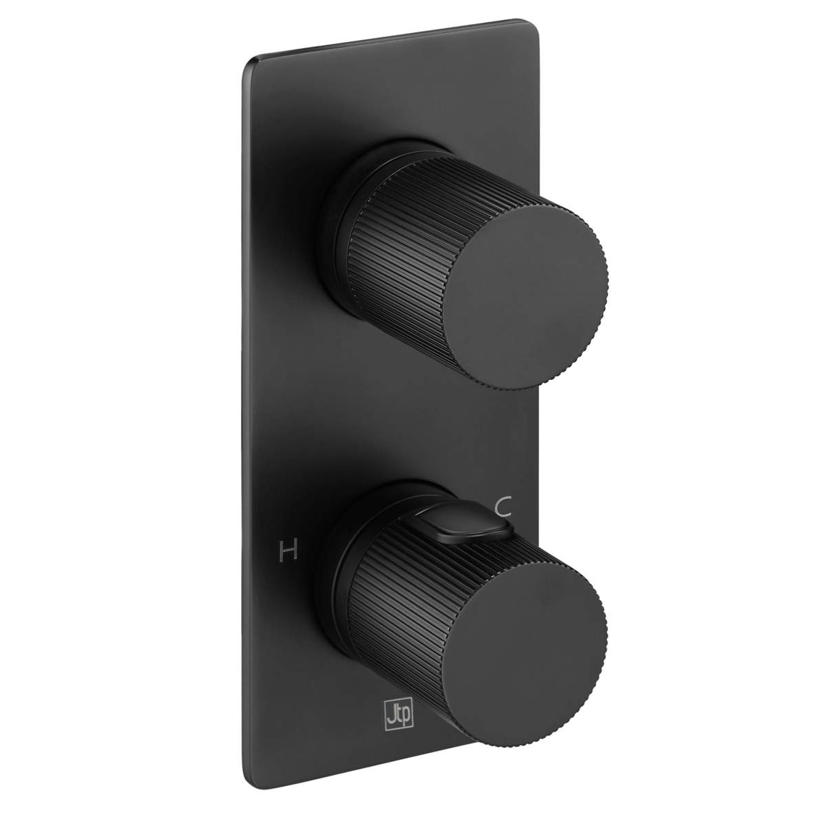 JTP Evo Matt Black Thermostatic Concealed 2 Outlet Shower Valve (68671MB)