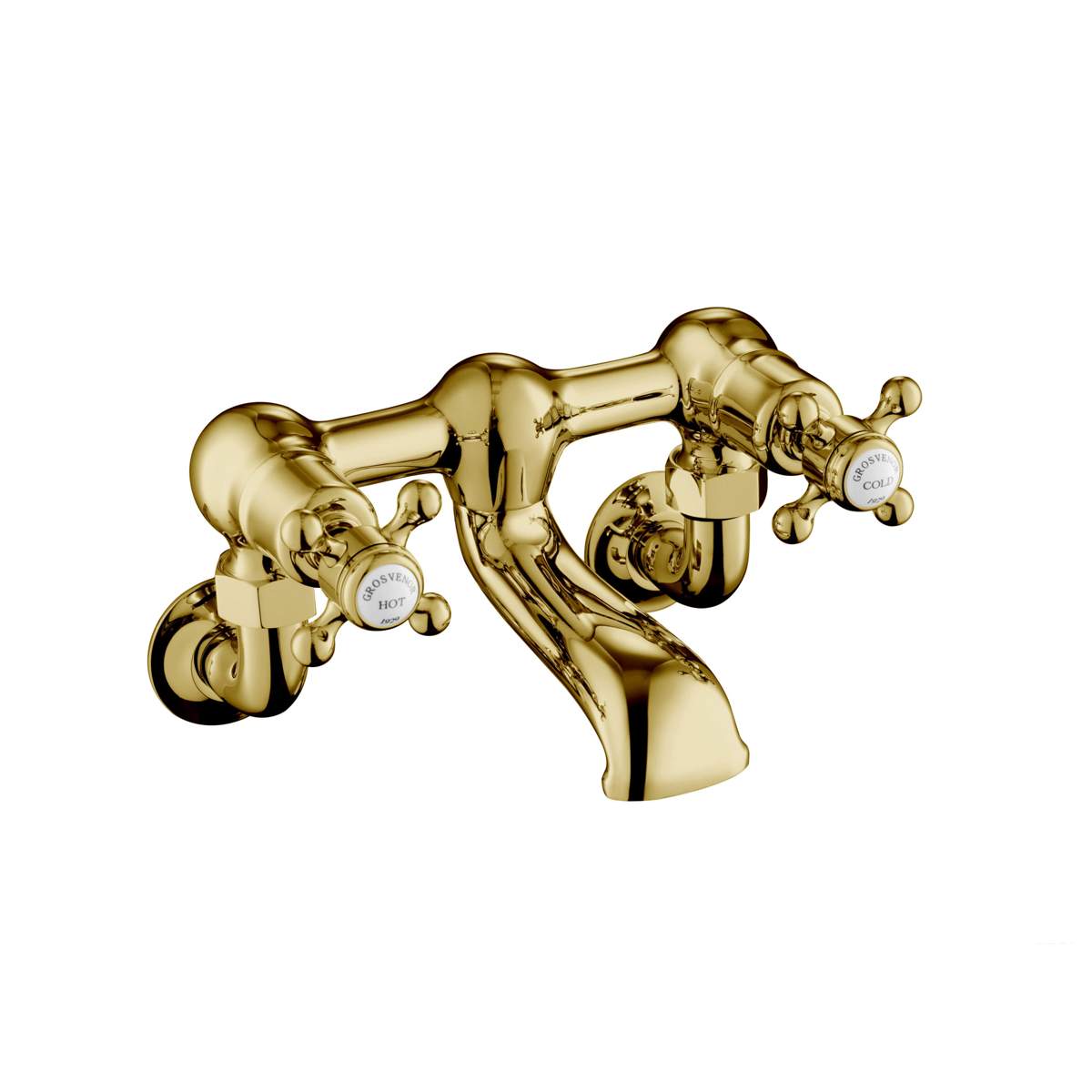JTP Grosvenor Cross Antique Brass Edition Wall Mounted Bath Filler (76223WMG)