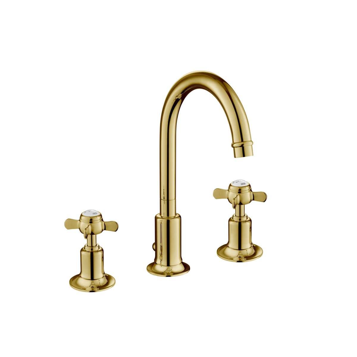 JTP Grosvenor Pinch Antique Brass Edition 3 Hole Basin Mixer (98191G)