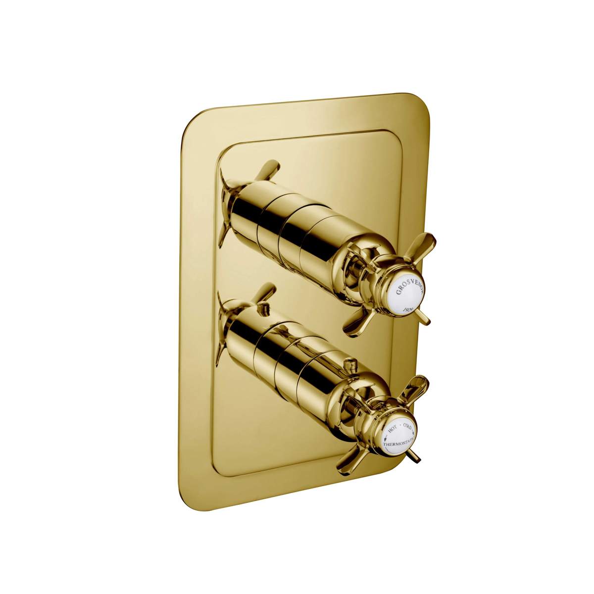 JTP Grosvenor Pinch Antique Brass Edition Thermostatic 2 Outlet Shower Valve (98671G)