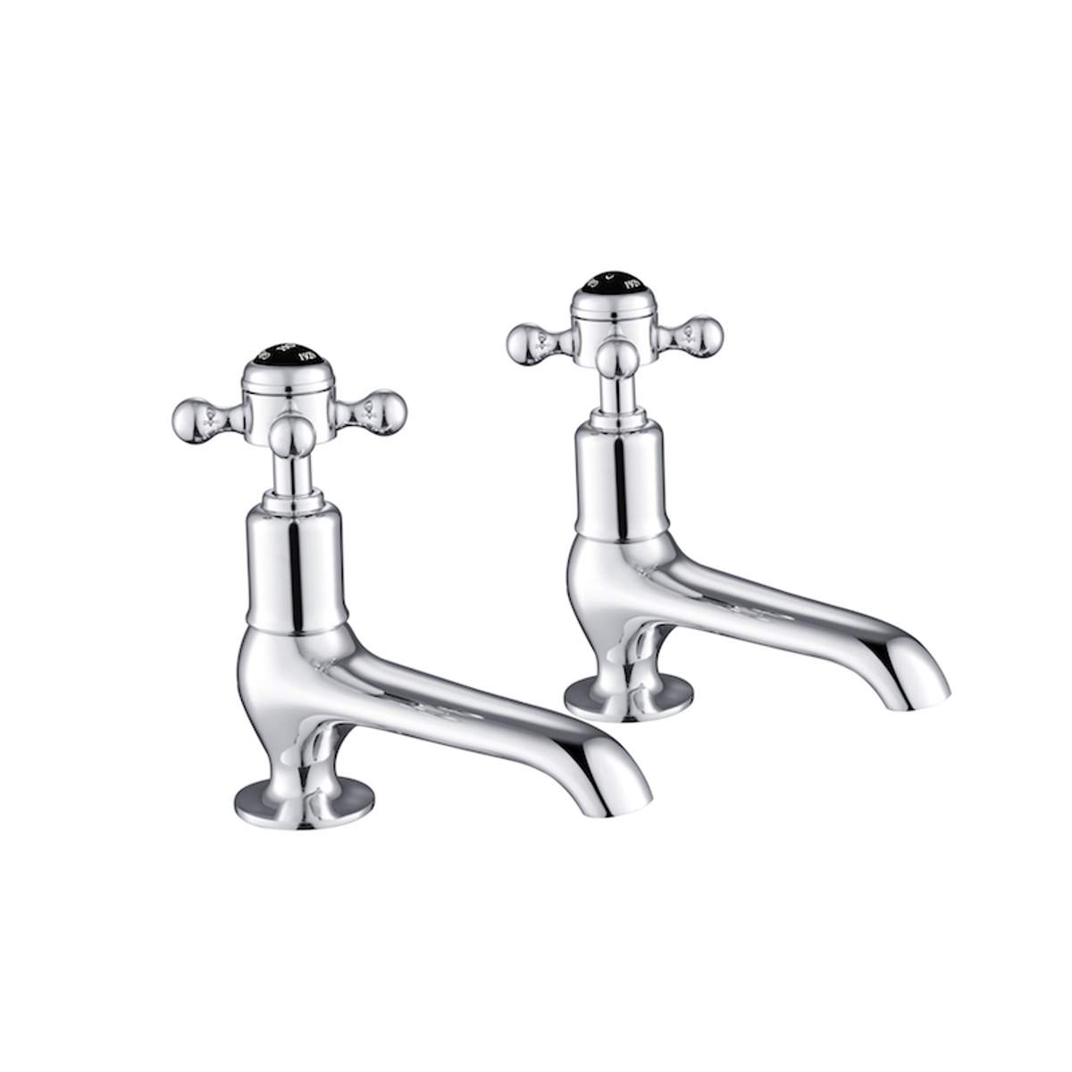 JTP Grosvenor Cross Black Edition Long Nose Basin Taps (GB76011)