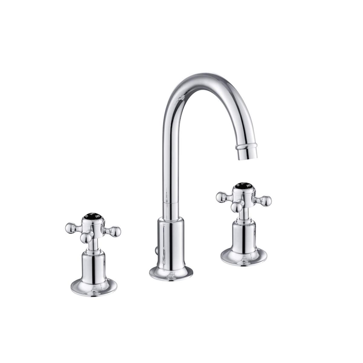 JTP Grosvenor Cross Black Edition 3 Hole Basin Mixer (GB76191)