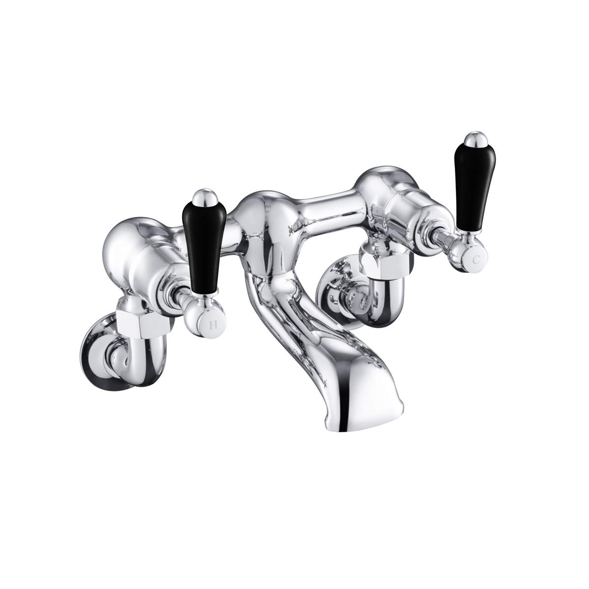 JTP Grosvenor Lever Black Edition Wall Mounted Bath Filler (GB85223WM)