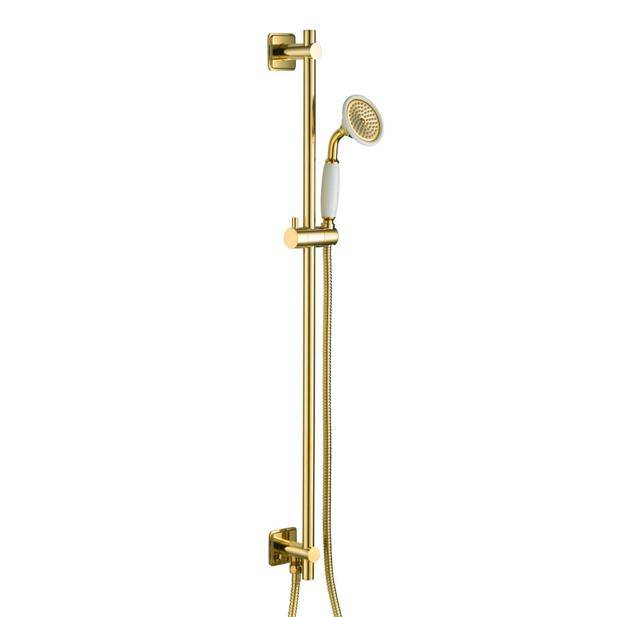 JTP Grosvenor Cross Antique Brass Edition Slide Rail Kit with Single Function Handset and Hose (GR761281G)