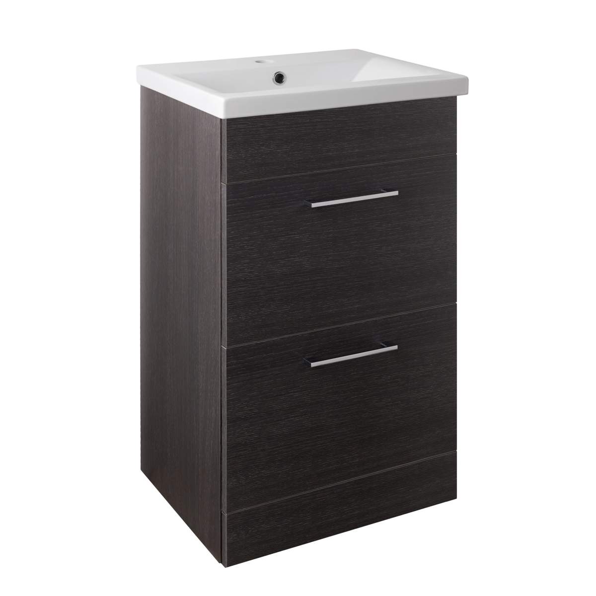 JTP Pace Units 500mm Floor Standing Unit with Drawers and Basin in Black (PFS501BK + P500BS)